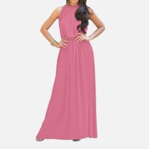 Stylish Pink Sleeveless Maxi Dress